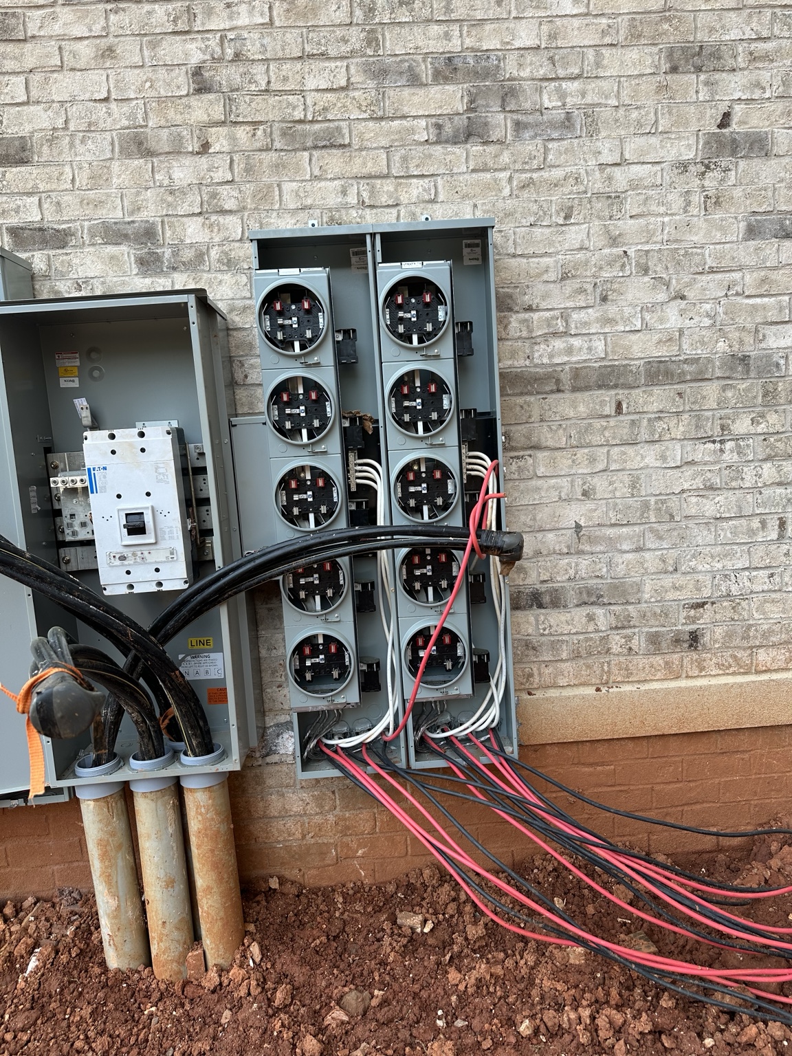 Commercial meter bank installation