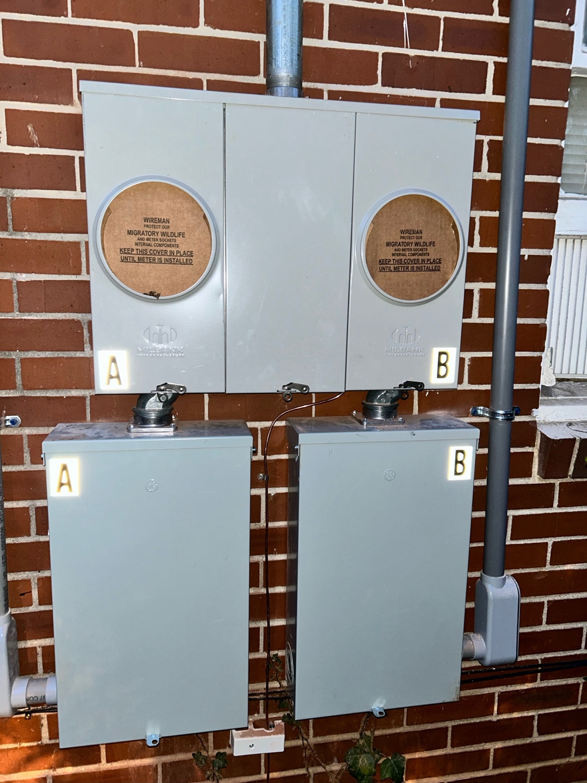 Dual meter disconnect and service equipment installation