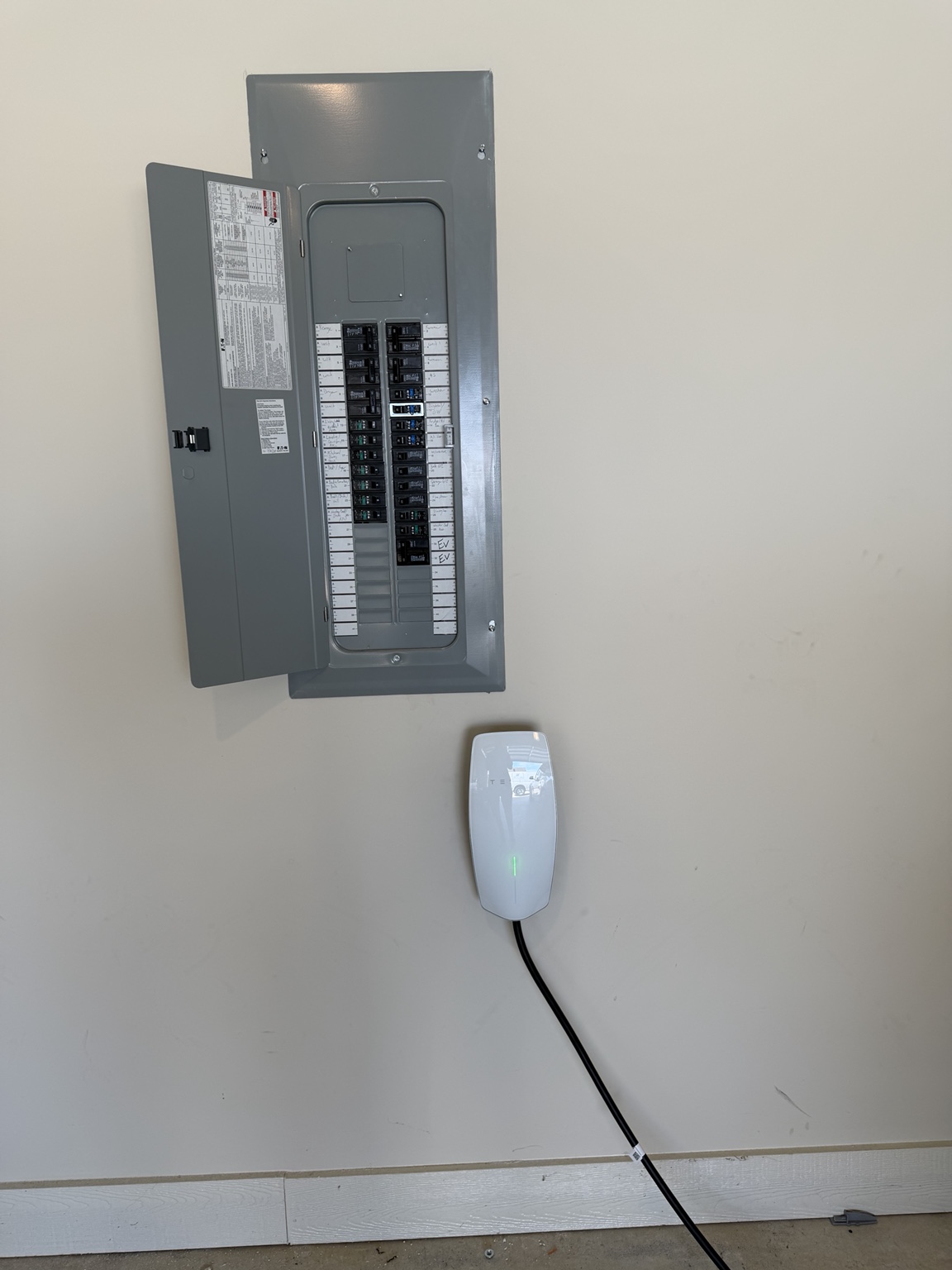 Electrical panel and EV charger installation